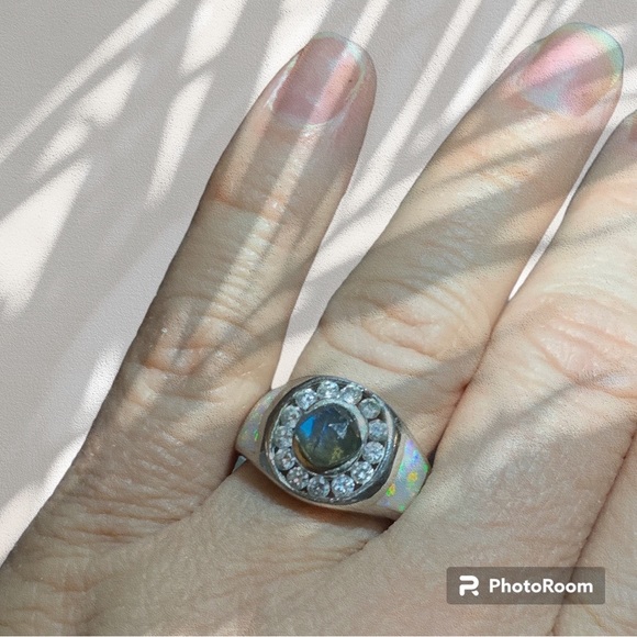 NWT Opal, Labradorite and CZ Ring- Kalifano Stores - Picture 8 of 10